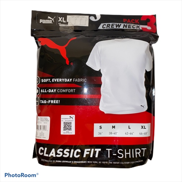 Puma Other - Puma White 3 Pack Crew Neck Sz XL